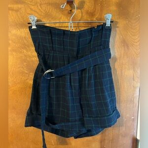 Eggie Ultra High Rise Plaid Shorts